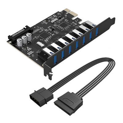 ORICO PVU3-7U-V1 7 Port USB30 PCI-E Expansion Card with Dual Chip Adapter Card Express Card for Windows Vista PC Laptop
ORICO PVU3-7U-V1 7 Port USB30 PCI-E Expansion Card with Dual Chip Adapter Card Express Card for Windows Vista PC Laptop