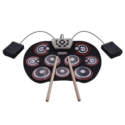 Electronic Drum Pad USB Cable Foldable Roll Up Digital Drum Set with Drumsticks Double Foot Pedals Percussion Instrument Drumpad
Electronic Drum Pad USB Cable Foldable Roll Up Digital Drum Set with Drumsticks Double Foot Pedals Percussion Instrument Drumpad
