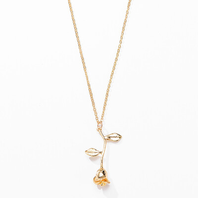 Fashion Rose Flower Leaves Pendant Necklace for Elegant Women Gold Silver Color female Chain Jewelry Charm Gifts Drop shipping
Fashion Rose Flower Leaves Pendant Necklace for Elegant Women Gold Silver Color female Chain Jewelry Charm Gifts Drop shipping