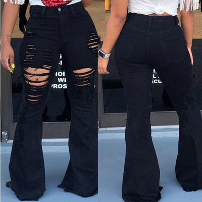 Tailored Fashion Women Button Ripped Zipper Flares Trousers Jeans Hole Casual Denim Pants
Tailored Fashion Women Button Ripped Zipper Flares Trousers Jeans Hole Casual Denim Pants