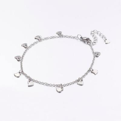 304 Stainless Steel Charm Anklets Heart with 316 Stainless Steel Cable Chains Stainless Steel Color 9"230mm
304 Stainless Steel Charm Anklets Heart with 316 Stainless Steel Cable Chains Stainless Steel Color 9"230mm