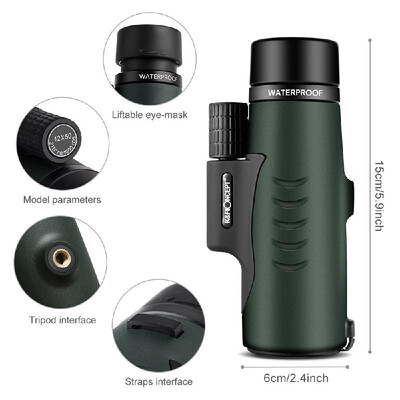 K&F CONCEPT 12X50 Single-tube HD Monocular Telescope FMC Optical Lens BAK4 Prisms 10M Waterproof with Phone Holder Carry Bag for C
K&F CONCEPT 12X50 Single-tube HD Monocular Telescope FMC Optical Lens BAK4 Prisms 10M Waterproof with Phone Holder Carry Bag for C