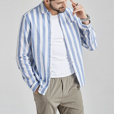 Tailored Men Vintage Striped Button Linen Solid Long Sleeve Retro Shirts Tops Blouse
Tailored Men Vintage Striped Button Linen Solid Long Sleeve Retro Shirts Tops Blouse