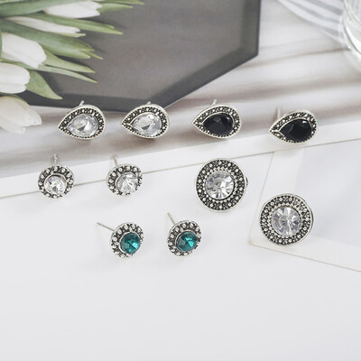 F1 Vintage Retro Crystal Earrings For Women Boucle Doreille Jewelry Bohemian Stud Earring Set Green Droplets Brincos 5Pairs
F1 Vintage Retro Crystal Earrings For Women Boucle Doreille Jewelry Bohemian Stud Earring Set Green Droplets Brincos 5Pairs