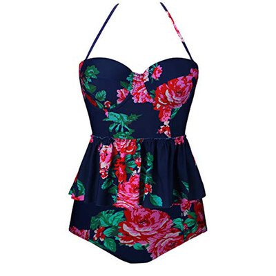 Saidsome Women Vintage Underwire Floral Print Ruffle Strap Striped Beach Swimwear Tankini
Saidsome Women Vintage Underwire Floral Print Ruffle Strap Striped Beach Swimwear Tankini