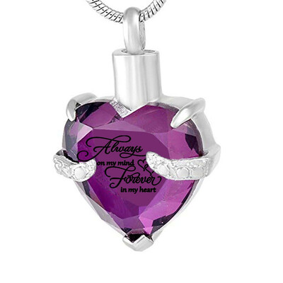 Always in my heart Necklace for Ashes Love Heart Cremation Memorial Keepsake Pendant Necklace Jewelry 12 Month
Always in my heart Necklace for Ashes Love Heart Cremation Memorial Keepsake Pendant Necklace Jewelry 12 Month