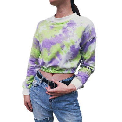 Women 2019 New Hot Sale Europe And America Dyed Print Shirts Navel Gradient Rainbow Color Long-sleeved Short Clothes
Women 2019 New Hot Sale Europe And America Dyed Print Shirts Navel Gradient Rainbow Color Long-sleeved Short Clothes