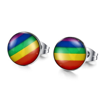 New Fashion Tiny Rainbow One For Sale Rainbow Stud Earrings Steel Titanium Gay Party Jewelry
New Fashion Tiny Rainbow One For Sale Rainbow Stud Earrings Steel Titanium Gay Party Jewelry