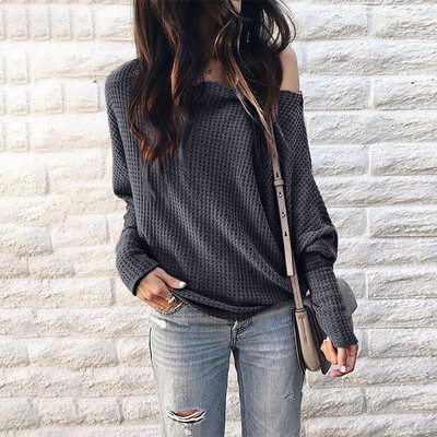 Autumn Ladies Fashion Off Shoulder Tops Solid Color Casual Bat Shirts Women Loose T-shirt Long Sleeve Blouse
Autumn Ladies Fashion Off Shoulder Tops Solid Color Casual Bat Shirts Women Loose T-shirt Long Sleeve Blouse