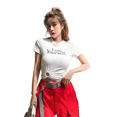 Casual Women Round Neck Letter Print Short Sleeve Hollow Out Pullover Slim Crop Top T-Shirt
Casual Women Round Neck Letter Print Short Sleeve Hollow Out Pullover Slim Crop Top T-Shirt