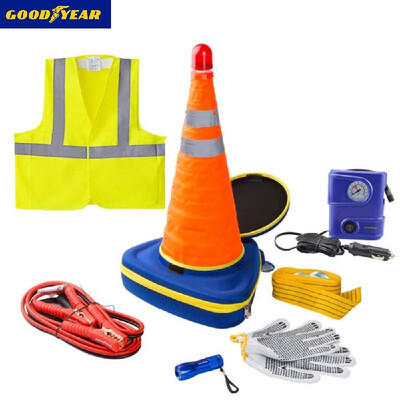 GOODYEAR Portable Road Assistance Car Emergency Kit Safety-Include Roadside coneswarning lighttow ropereflective vestglovesai
GOODYEAR Portable Road Assistance Car Emergency Kit Safety-Include Roadside coneswarning lighttow ropereflective vestglovesai
