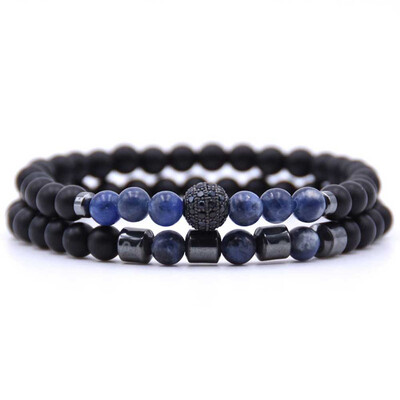 2PcsSet Men Women Matte Black Lava Stone Beads Bracelet Set Pave Cz Zirconia Ball Charm Bracelets
2PcsSet Men Women Matte Black Lava Stone Beads Bracelet Set Pave Cz Zirconia Ball Charm Bracelets