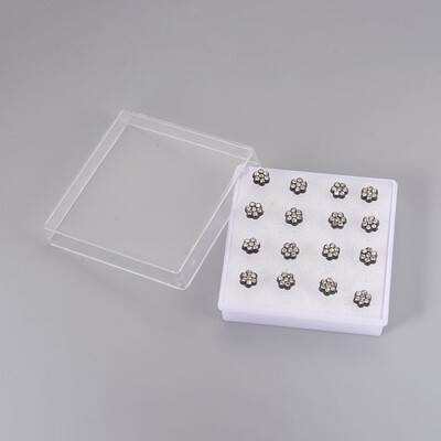 Rhinestone Stud Earrings with Ear Nuts Plastic Findings Flower Black Crystal 7x2mm Pin 1mm 8pairsbox
Rhinestone Stud Earrings with Ear Nuts Plastic Findings Flower Black Crystal 7x2mm Pin 1mm 8pairsbox