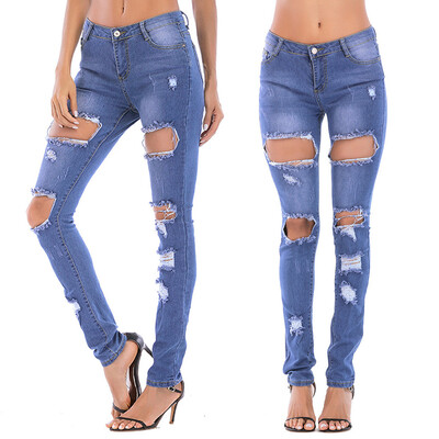 Gobestart Fashion Womens Button Ripped Zipper Pocket Trousers Jeans Casual Denim Pants
Gobestart Fashion Womens Button Ripped Zipper Pocket Trousers Jeans Casual Denim Pants