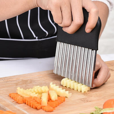 Greensen Multi-purpose Stainless Steel Potato Waves Fries Cutter Fruit Wave Cutting Slicing Knife
Greensen Multi-purpose Stainless Steel Potato Waves Fries Cutter Fruit Wave Cutting Slicing Knife