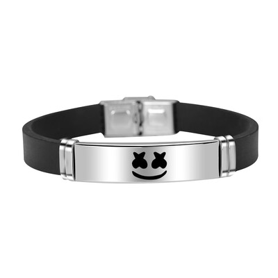 Dj Marshmello Face Wristbands Titanium Steel Adjustable Silicone Bracelets Bangles For Unisex Women Men
Dj Marshmello Face Wristbands Titanium Steel Adjustable Silicone Bracelets Bangles For Unisex Women Men