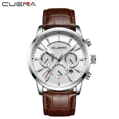 CUENA Men Multi-Functional Sports Quartz Watch Leather Band Luminous Hands Calendar Wristwatch
CUENA Men Multi-Functional Sports Quartz Watch Leather Band Luminous Hands Calendar Wristwatch