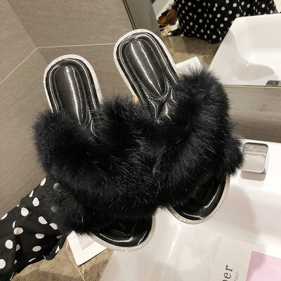 Slippers women wear autumn&winter Korean version of 100 flat-bottomed cross hair mop a word lazy person cool drag
Slippers women wear autumn&winter Korean version of 100 flat-bottomed cross hair mop a word lazy person cool drag