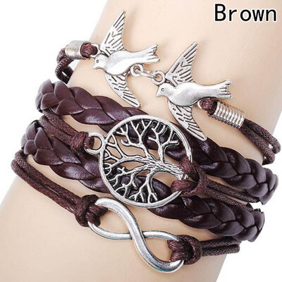 New Fashion Women Men Vintage Punk Handmade Bracelets Silver Bird Tree of Life Multilayer Woven Bracelet Jewelry Gifts
New Fashion Women Men Vintage Punk Handmade Bracelets Silver Bird Tree of Life Multilayer Woven Bracelet Jewelry Gifts
