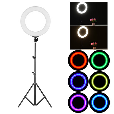 Portable 14 Inch LED Video Ring Light Studio Photography Lamp RGB Color Lights 36-72W Adjustable Brightness 3200-7000K Color Tempe
Portable 14 Inch LED Video Ring Light Studio Photography Lamp RGB Color Lights 36-72W Adjustable Brightness 3200-7000K Color Tempe