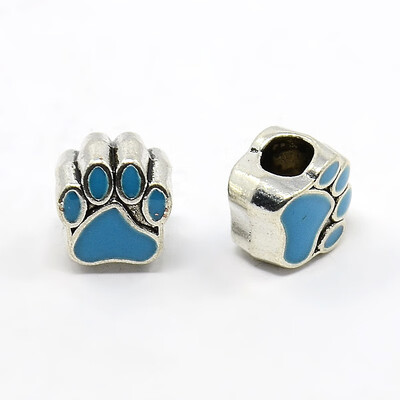 Dog Paw Prints Antique Silver Tone Alloy Enamel European Beads Large Hole Beads SkyBlue 11x10x7mm Hole 45mm
Dog Paw Prints Antique Silver Tone Alloy Enamel European Beads Large Hole Beads SkyBlue 11x10x7mm Hole 45mm