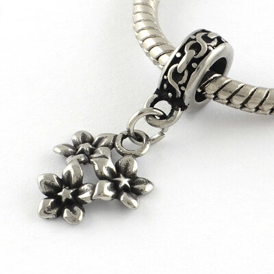 Vintage Flower 316 Stainless Steel European Dangle Beads Large Hole Pendants Antique Silver 28mm Hole 5mm
Vintage Flower 316 Stainless Steel European Dangle Beads Large Hole Pendants Antique Silver 28mm Hole 5mm