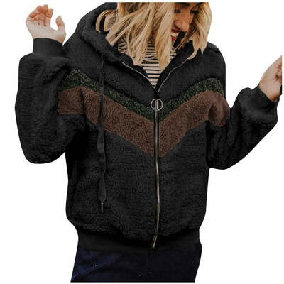 Toponeto Women Autumn Winter Casual Stitching Color Matching Hooded Jacket Plush Coat
Toponeto Women Autumn Winter Casual Stitching Color Matching Hooded Jacket Plush Coat