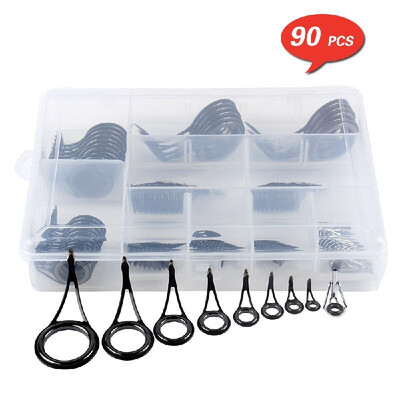 90pcs Assorted Sizes Fishing Rod Tips Stainless Steel Guides Rings Repair Kit Fishing Pole Accessories
90pcs Assorted Sizes Fishing Rod Tips Stainless Steel Guides Rings Repair Kit Fishing Pole Accessories