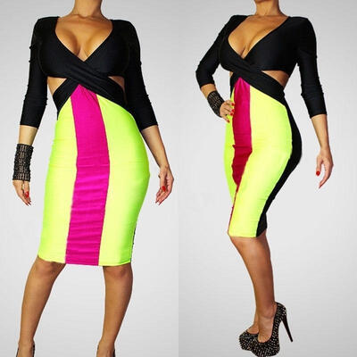 Fashion New Arrival Sexy Ladies Long Sleeve Expose Navel Hollow Out Bodycon Slim Bandage Cocktail Pencil Dress
Fashion New Arrival Sexy Ladies Long Sleeve Expose Navel Hollow Out Bodycon Slim Bandage Cocktail Pencil Dress