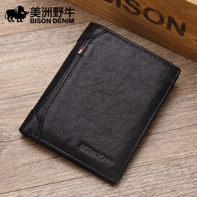 American Buffalo Wallet Male Vertical Vegetable Tanned Leather Youth Small Wallet N4456-2B Black
American Buffalo Wallet Male Vertical Vegetable Tanned Leather Youth Small Wallet N4456-2B Black