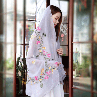 Embroidered linen flowers Nibel cotton&linen scarf air conditioning sunscreen dual-use spring&summer silk scarf female national wind shawl
Embroidered linen flowers Nibel cotton&linen scarf air conditioning sunscreen dual-use spring&summer silk scarf female national wind shawl