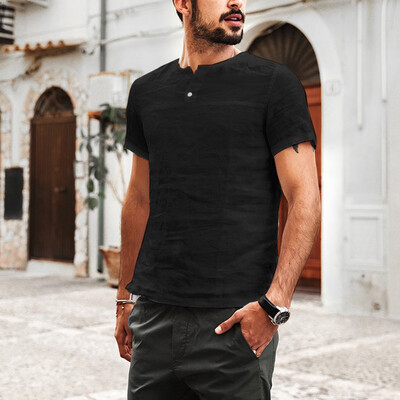 Toponeto Mens Baggy Cotton Linen Solid Color Button Short Sleeve T Shirts Tops Blouses
Toponeto Mens Baggy Cotton Linen Solid Color Button Short Sleeve T Shirts Tops Blouses