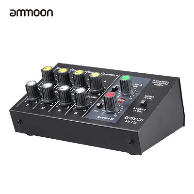 ammoon AM-228 Ultra-compact Low Noise 8 Channels Metal Mono Stereo Audio Sound Mixer with Power Adapter Cable
ammoon AM-228 Ultra-compact Low Noise 8 Channels Metal Mono Stereo Audio Sound Mixer with Power Adapter Cable