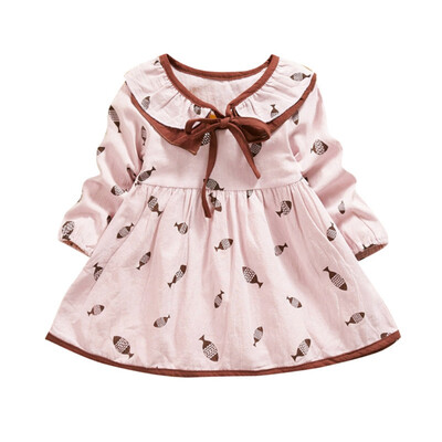 Spring Autumn New Baby Kids Girls Animal Fish Print Long Sleeve Dress Doll Collar Bowknot Solid Color Cotton Comfortable Dresses
Spring Autumn New Baby Kids Girls Animal Fish Print Long Sleeve Dress Doll Collar Bowknot Solid Color Cotton Comfortable Dresses