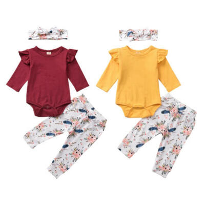 USA Newborn Infant Baby Girl Romper Jumpsuit Bodysuit Pants Headband Outfits Set
USA Newborn Infant Baby Girl Romper Jumpsuit Bodysuit Pants Headband Outfits Set