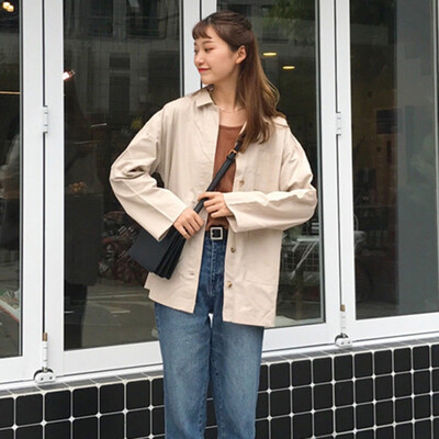 Fashion Solid Single-Breasted Women Jacket Spring Autumn Turn-down Collar Long-Sleeved Casual Coat Big Pocket Loose Outerwear
Fashion Solid Single-Breasted Women Jacket Spring Autumn Turn-down Collar Long-Sleeved Casual Coat Big Pocket Loose Outerwear