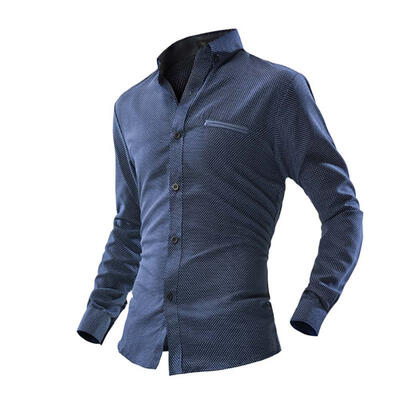 Small Polka Dot Fashion Mens Long Sleeve Shirt Fashion Turn-Down Collar Slim Fit Shirt With Pocket 
Small Polka Dot Fashion Mens Long Sleeve Shirt Fashion Turn-Down Collar Slim Fit Shirt With Pocket