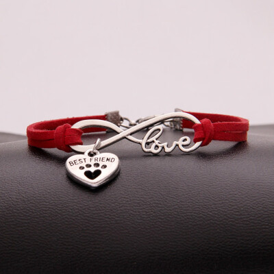 Fashion Simple Love Heart Dog Claw Pendant Weaving Bracelet Unisex Pair Hand Chain Jewelry Hot Gift
Fashion Simple Love Heart Dog Claw Pendant Weaving Bracelet Unisex Pair Hand Chain Jewelry Hot Gift