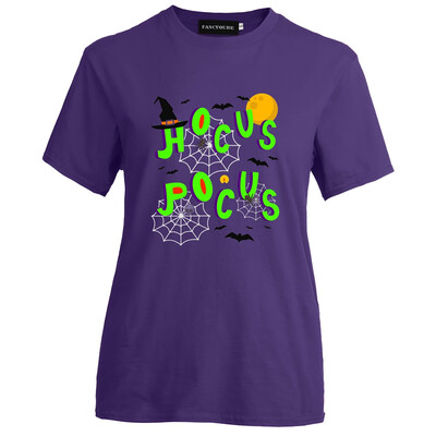 2019 Women Fashion Casual Short Sleeve Spider And Bat Printed T-Shirt Summer Hocus Pocus Letter Printing Halloween T Shirt Tops
2019 Women Fashion Casual Short Sleeve Spider And Bat Printed T-Shirt Summer Hocus Pocus Letter Printing Halloween T Shirt Tops