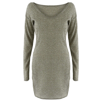 V Neck Long Sleeve Knit Solid Color Women Dress
V Neck Long Sleeve Knit Solid Color Women Dress