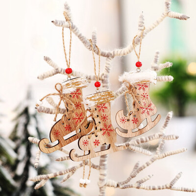 Gobestart Christmas Decorations Painted Wooden Printed Skates Hemp Rope Small Pendant
Gobestart Christmas Decorations Painted Wooden Printed Skates Hemp Rope Small Pendant