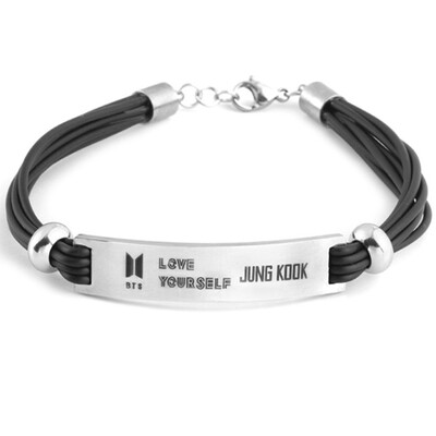 Kpop BTS DIY Stainless Steel Leather Rope Lettering Silicone Sport Couple Bracelet Fans Hot Gift
Kpop BTS DIY Stainless Steel Leather Rope Lettering Silicone Sport Couple Bracelet Fans Hot Gift