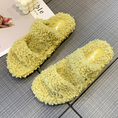 New Early Autumn 2019 sweet net red cross flat bottom towing womens fashion thick base outside the wool slipper
New Early Autumn 2019 sweet net red cross flat bottom towing womens fashion thick base outside the wool slipper