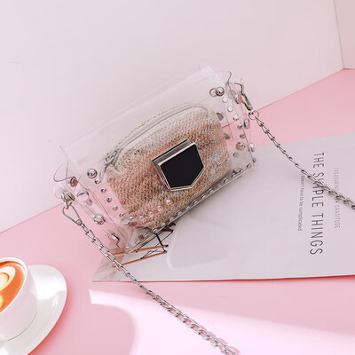 New Fashion PVC Transparent Fashion Women Shoulder Bag Rivet Lock Brand Designer Clear Messenger Bag Casual Small Square Bag
New Fashion PVC Transparent Fashion Women Shoulder Bag Rivet Lock Brand Designer Clear Messenger Bag Casual Small Square Bag
