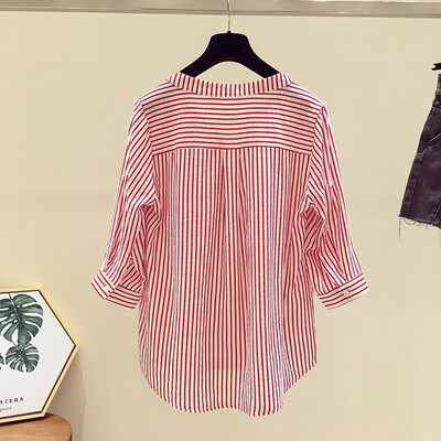 Women Summer Fashion All-match Casual Loose Concise Striped Three Quarter Sleeve Shirts
Women Summer Fashion All-match Casual Loose Concise Striped Three Quarter Sleeve Shirts