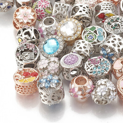 Alloy European Beads Large Hole Beads with Rhinestone&Enamel Mixed Shape Mixed Color 1112x1012x712mm Hole 45mm
Alloy European Beads Large Hole Beads with Rhinestone&Enamel Mixed Shape Mixed Color 1112x1012x712mm Hole 45mm