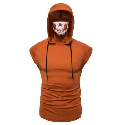 Summer Super Stretch Fitness Men Ninja Uniform Hooded Sleeveless T-shirt With Skull Mask
Summer Super Stretch Fitness Men Ninja Uniform Hooded Sleeveless T-shirt With Skull Mask