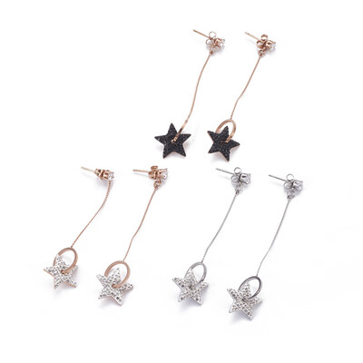 304 Stainless Steel Dangle Stud Earrings with Polymer Clay Rhinestones Star & Circle Mixed Color 6768mm Pin 07mm
304 Stainless Steel Dangle Stud Earrings with Polymer Clay Rhinestones Star & Circle Mixed Color 6768mm Pin 07mm