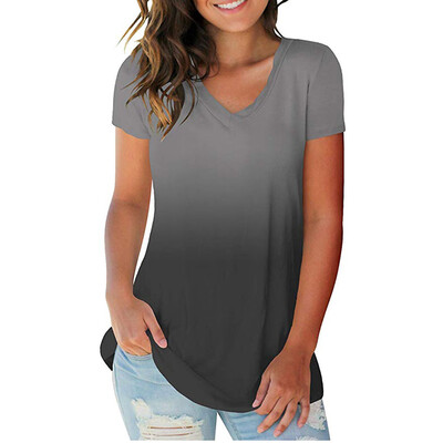 Roseonmyhand Womens Fashion Plus Size Gradient Color V-Neck Short Sleeve T-shirt Tops Blouse
Roseonmyhand Womens Fashion Plus Size Gradient Color V-Neck Short Sleeve T-shirt Tops Blouse