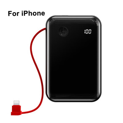Baseus Mini 3A Power Bank 10000mAh Built-in USB Cable Digital Daisplay Powerbank 15W Battery Charger For iPhone Samsung
Baseus Mini 3A Power Bank 10000mAh Built-in USB Cable Digital Daisplay Powerbank 15W Battery Charger For iPhone Samsung